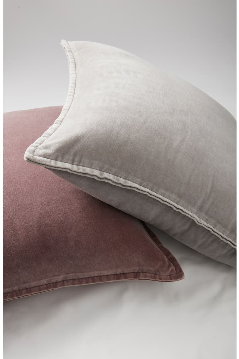 Velveteen Accent Pillow, Alternate, color, GREY OPAL