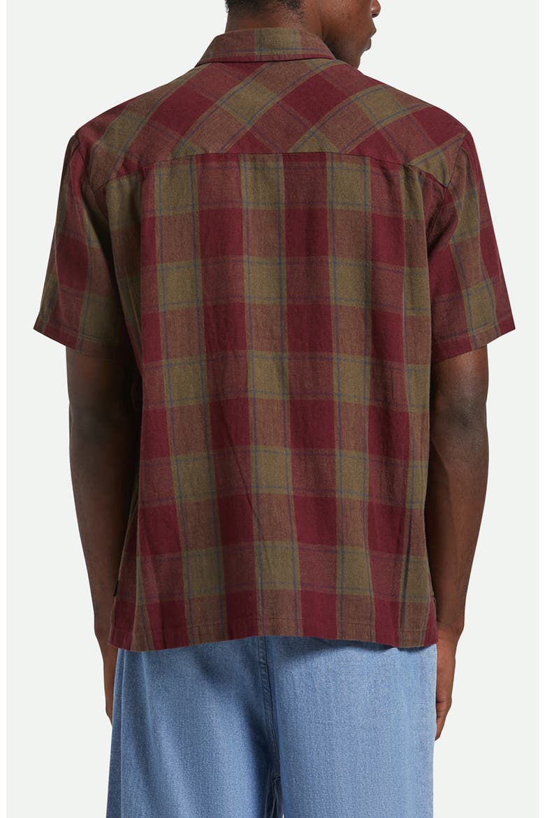 Cru Plaid Linen & Cotton Button-Up Shirt, Alternate, color, OLIVE SURPLUS/ PORT