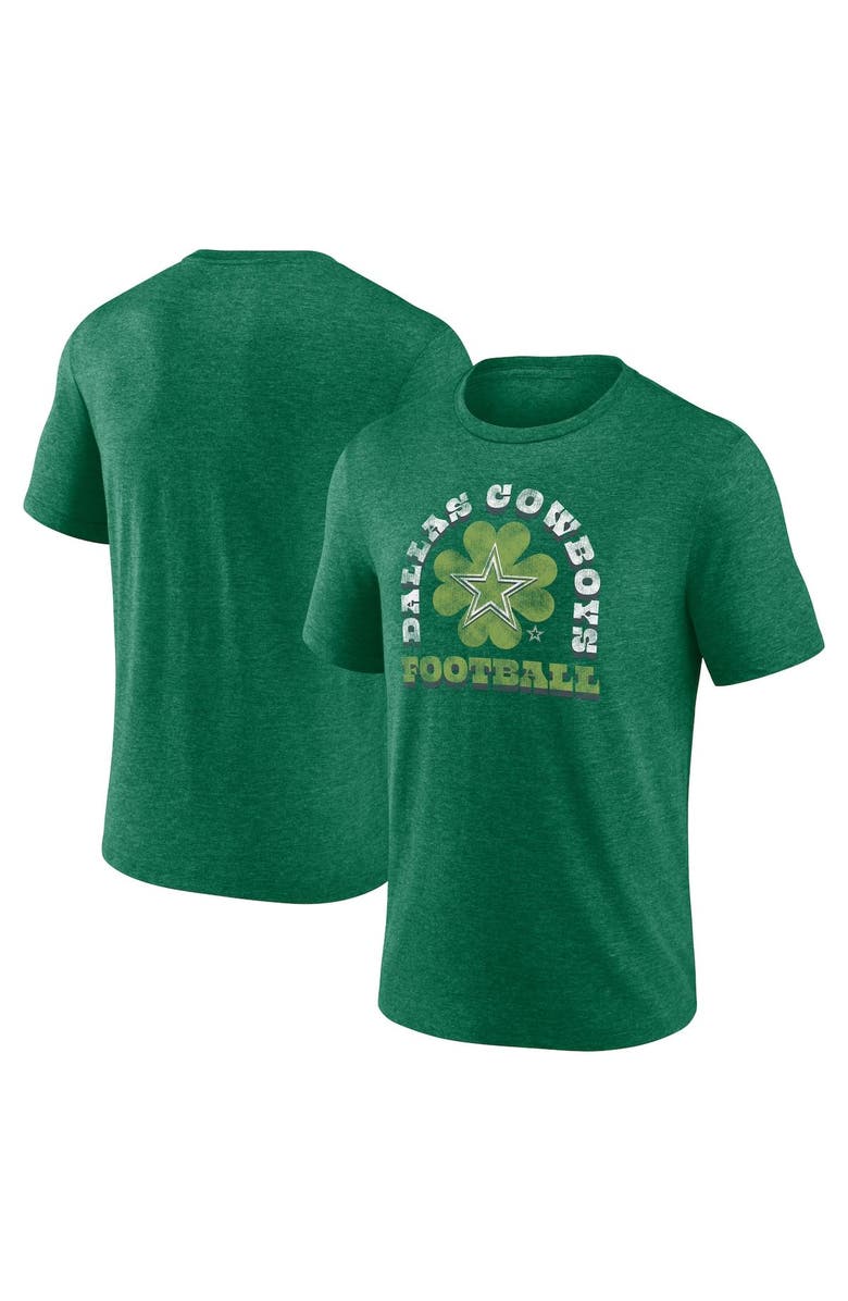 FANATICS Men's Fanatics Branded Heather Green Dallas Cowboys St. Patrick's Day Celtic Tri-Blend T-Shirt, Main, color,