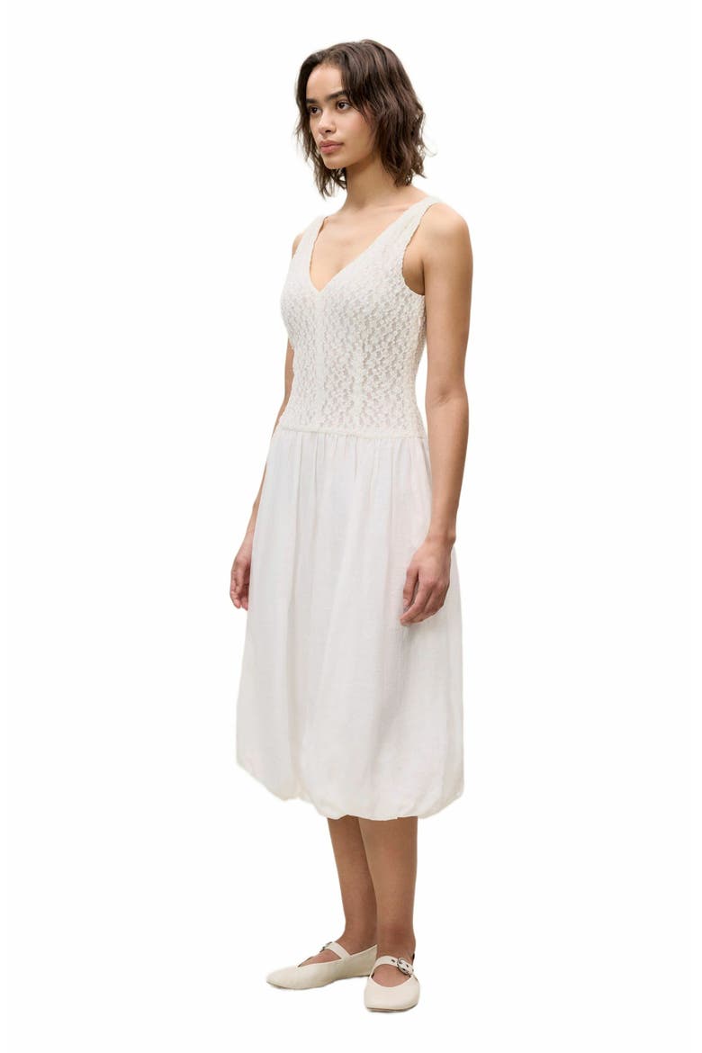 Fiona Mixed Media Dress, Alternate, color, WHITE