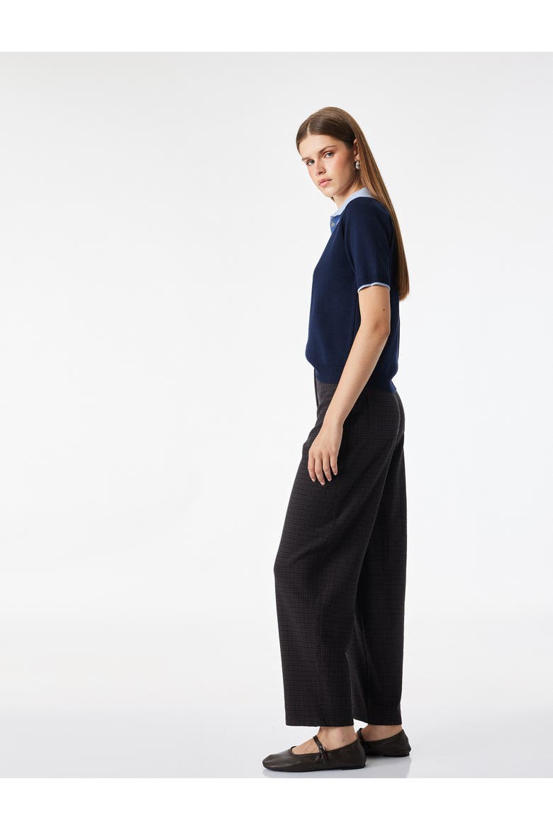 Mid Rise Checked Trousers With Pocket Detail, Alternate, color, BROWN CHECK
