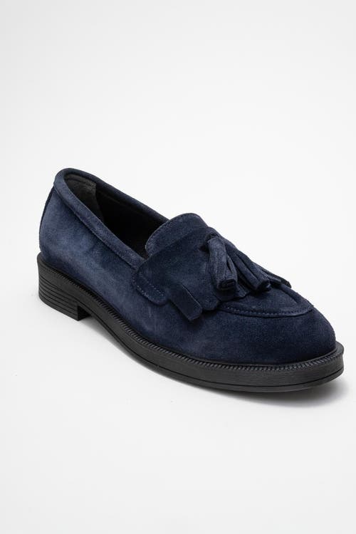 Forever & Always Shoes Milly Leather Tassel Loafer In Blue