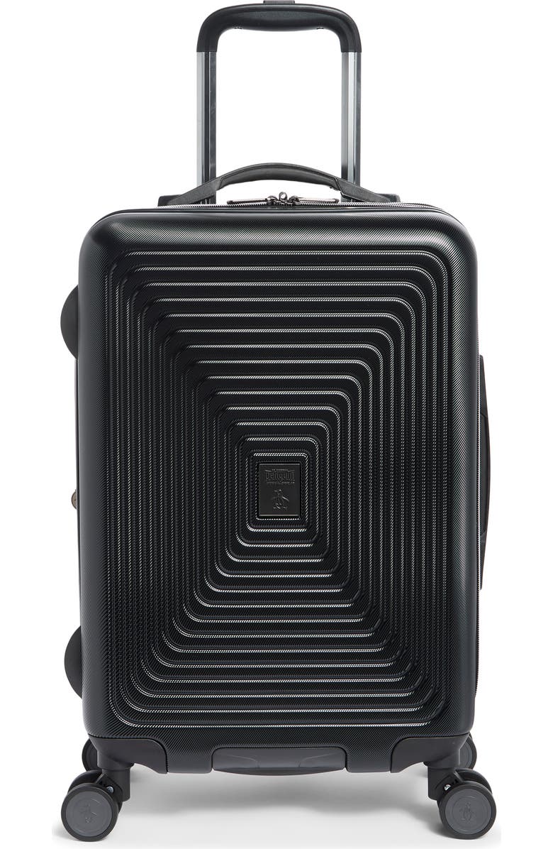 Original Penguin Finnes 21-Inch Carry-On Hardside Luggage, Main, color, Black
