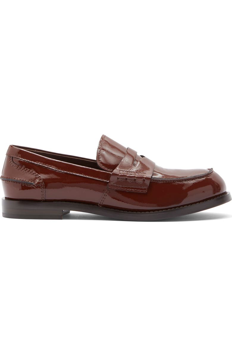 Jeffrey Campbell Books Penny Loafer, Alternate, color, Brown Crinkle Patent