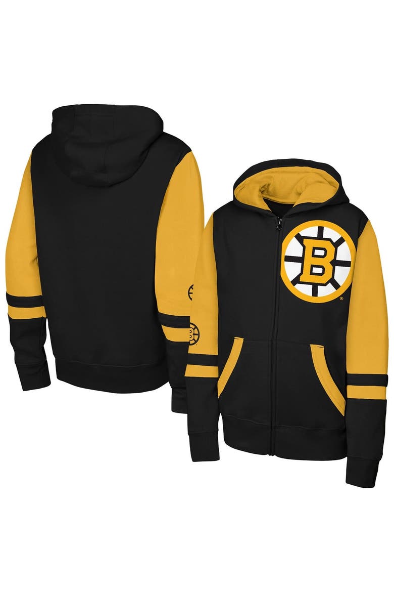 Youth Outerstuff  Black Boston Bruins Face Off Full-Zip Hoodie, Main, color, Black