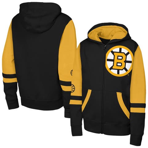 Youth Outerstuff  Black Boston Bruins Face Off Full-Zip Hoodie