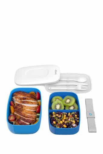 BENTGO 2-Pack of Classic All-in-One Stackable Lunch Box Solution - Blue