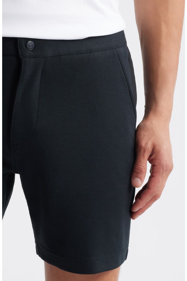 Liam Flat Front Knit Shorts, Alternate, color, BLACK