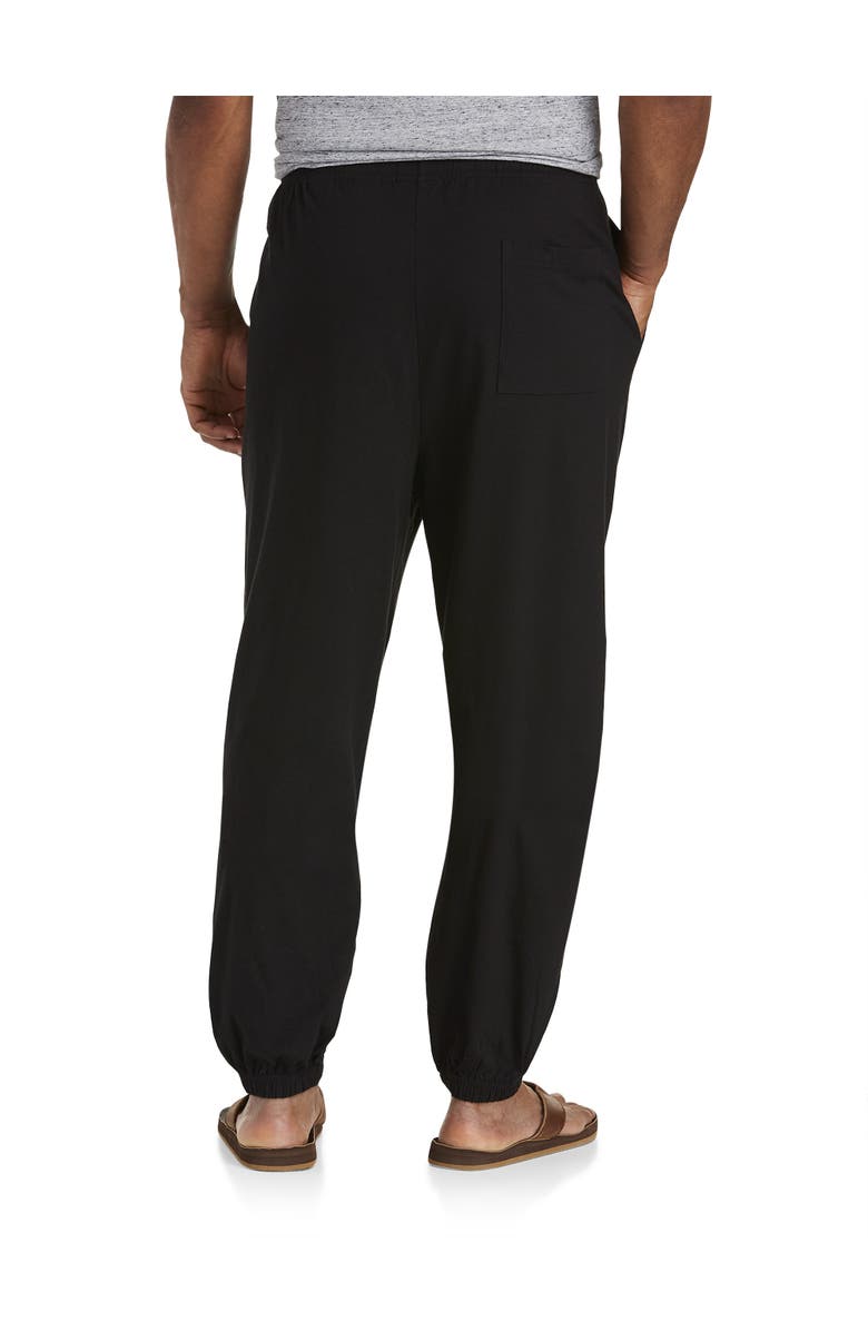 Harbor Bay by DXL Big & Tall Cinched-Hem Jersey Pants, Alternate, color, Black