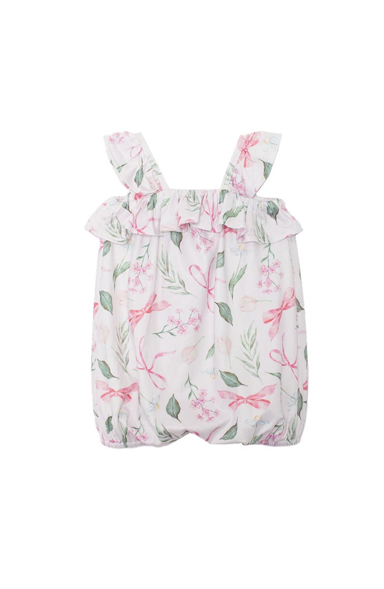 Mabel + Honey Rosie Ribbons Ruffled Tank Romper, Alternate, color, Pink