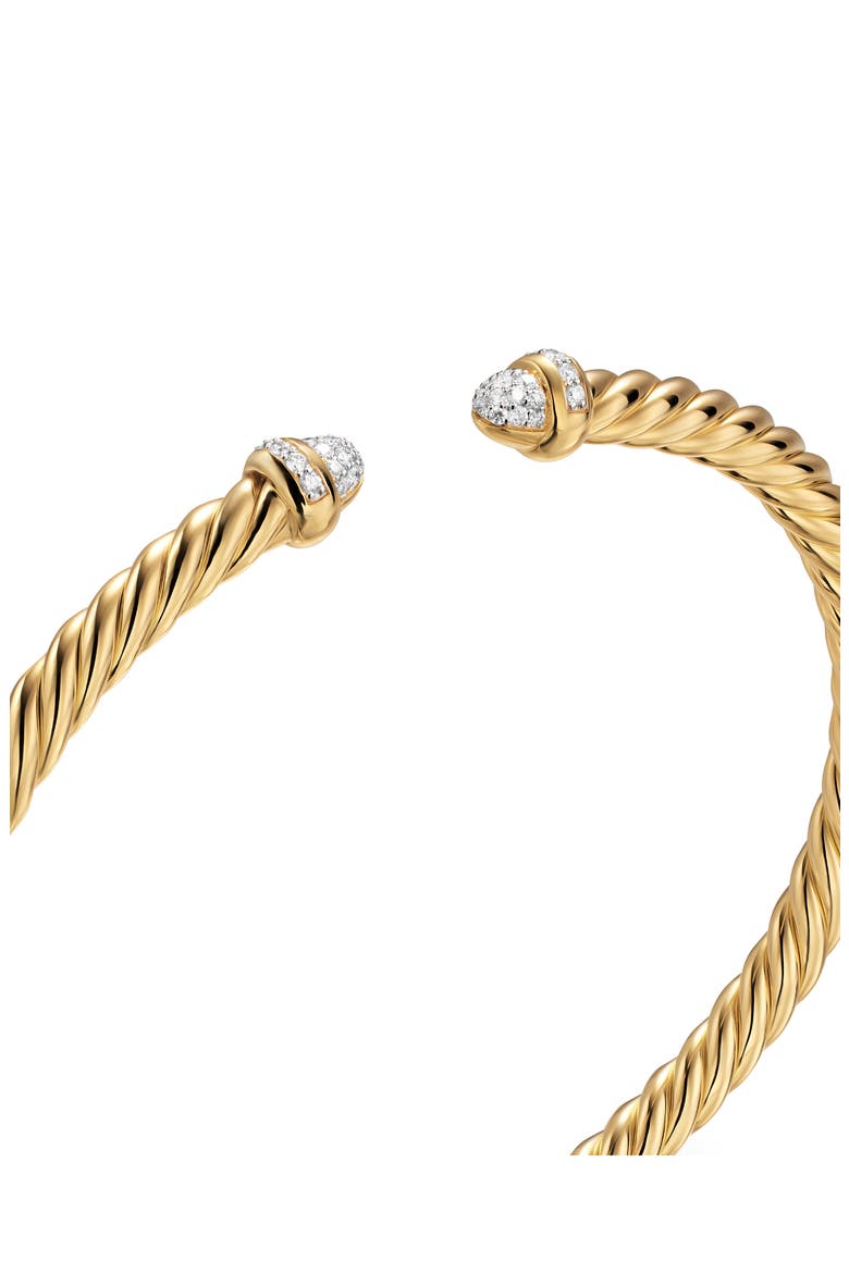 Cablespira® Flex Bracelet in 18K Yellow Gold with Diamonds, 4mm, Alternate, color, DIAMOND