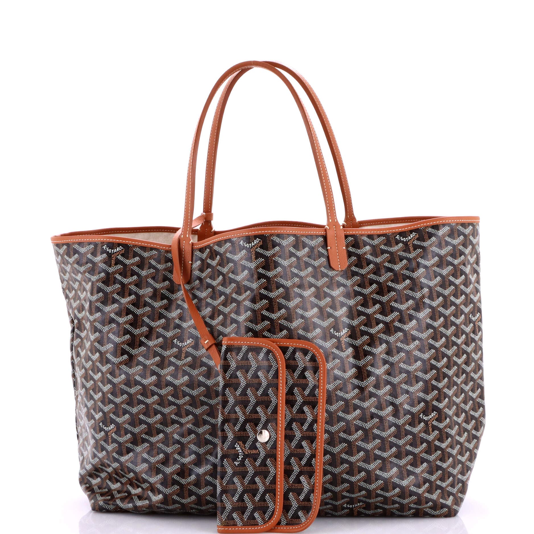 Pre-Owned Goyard Saint Louis Tote Coated Canvas GM, Alternate, color, Brown