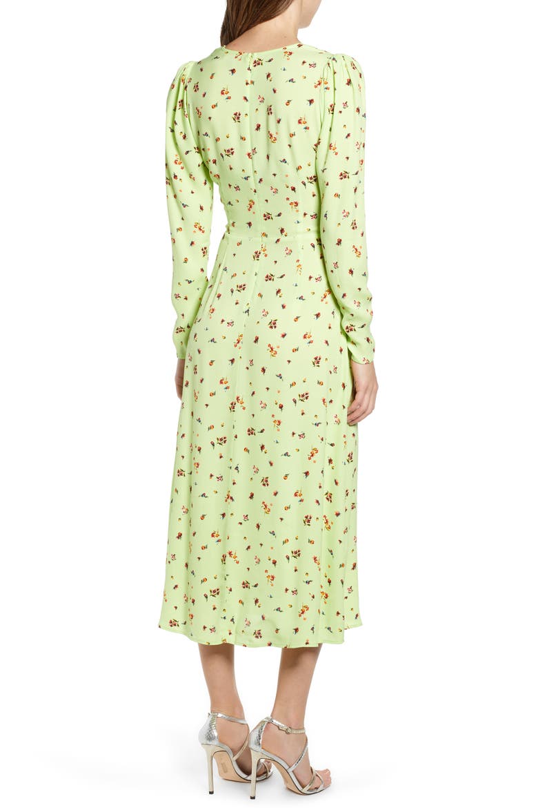 Carlo Cinched Front Midi Dress, Alternate, color, LIMELIGHT DITSY