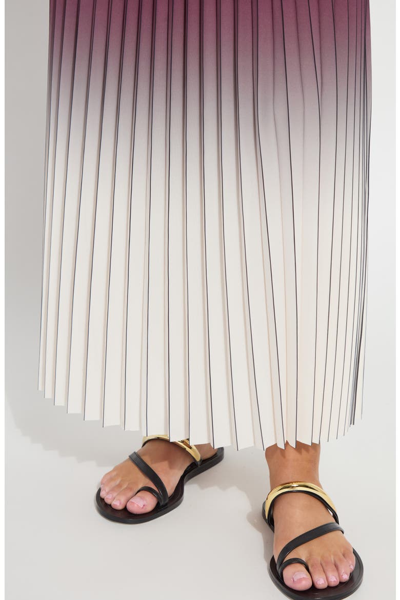 Fortunata Pleated Chiffon Skirt, Alternate, color, RED SANGRIA