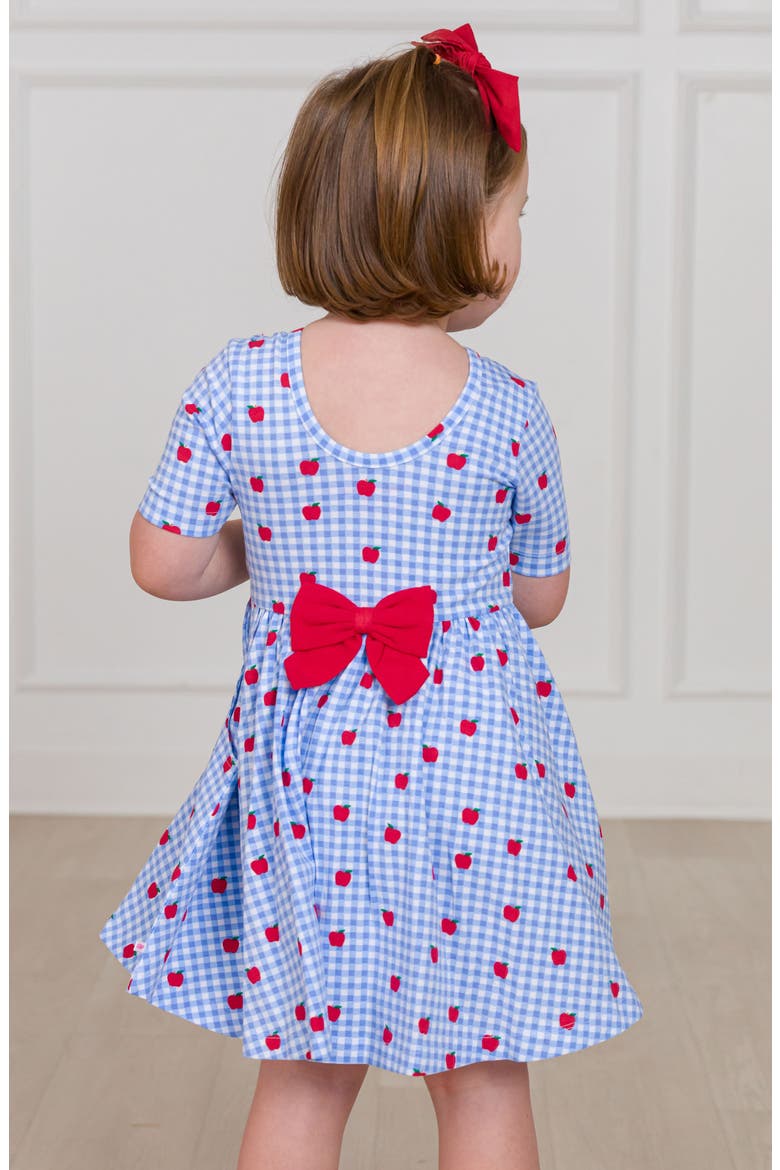 Apple Orchard Gingham Skater Dress, Alternate, color, BLUE