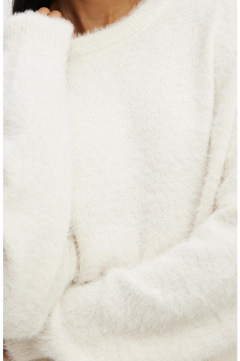 Women's Novelty Knitted Jumper, Alternate, color, Coconut Milk Fluffy