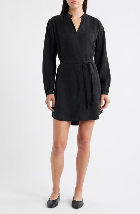 Long Sleeve Belted Minidress
