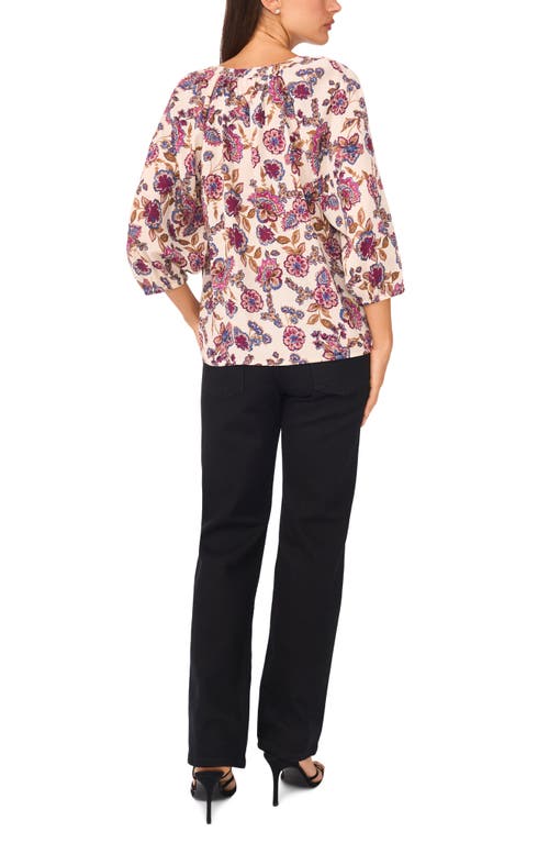 Vince Camuto V-neck Puff Sleeve Blouse In Purple
