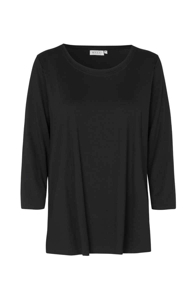 Masai Copenhagen MaCecille 3/4 Sleeve Top, Alternate, color, Black