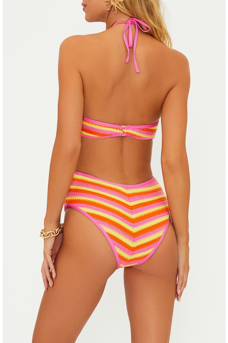 Pamela Stripe Cotton Blend One-Piece Swimsuit, Alternate, color, SOLEIL CRO