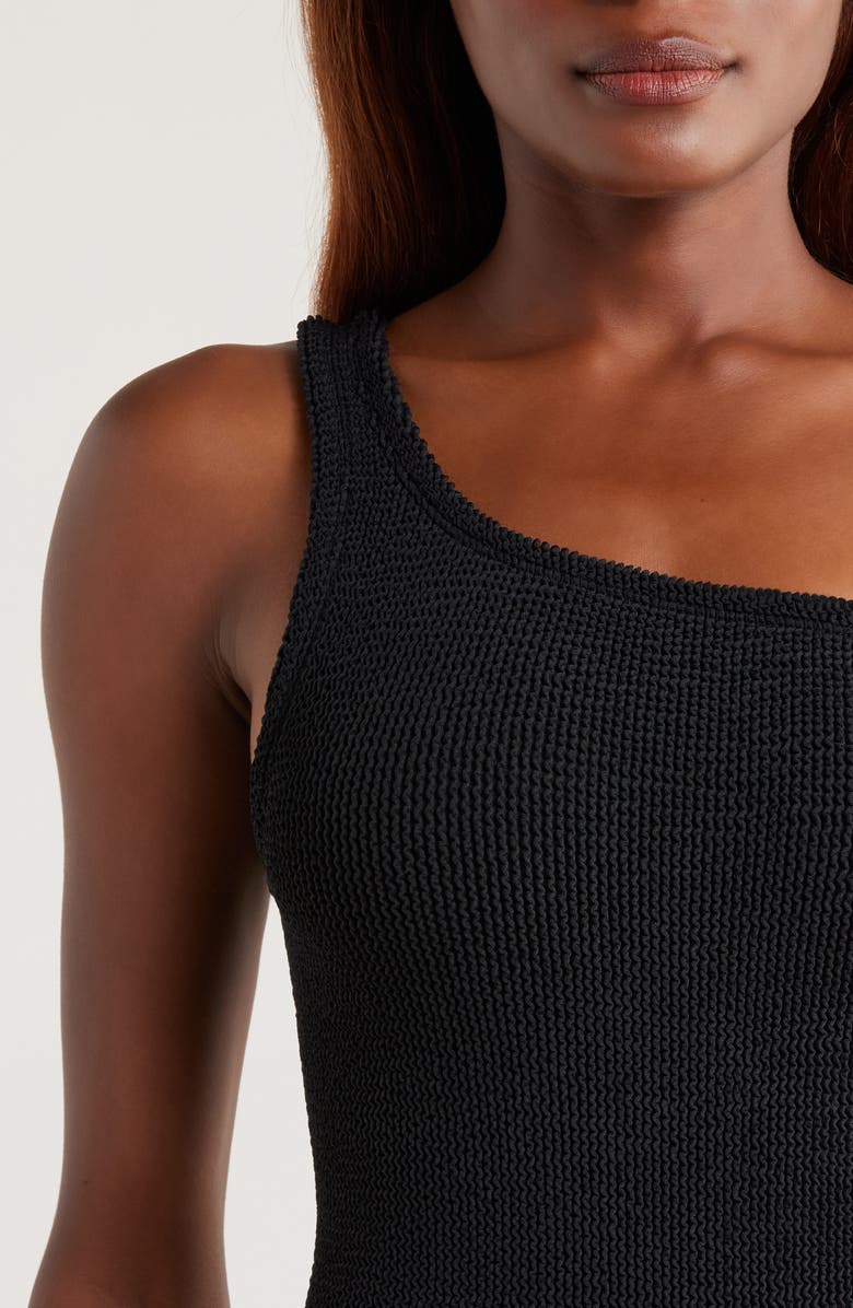 Hunza G Nancy One-Shoulder One-Piece Swimsuit, Alternate, color, Black