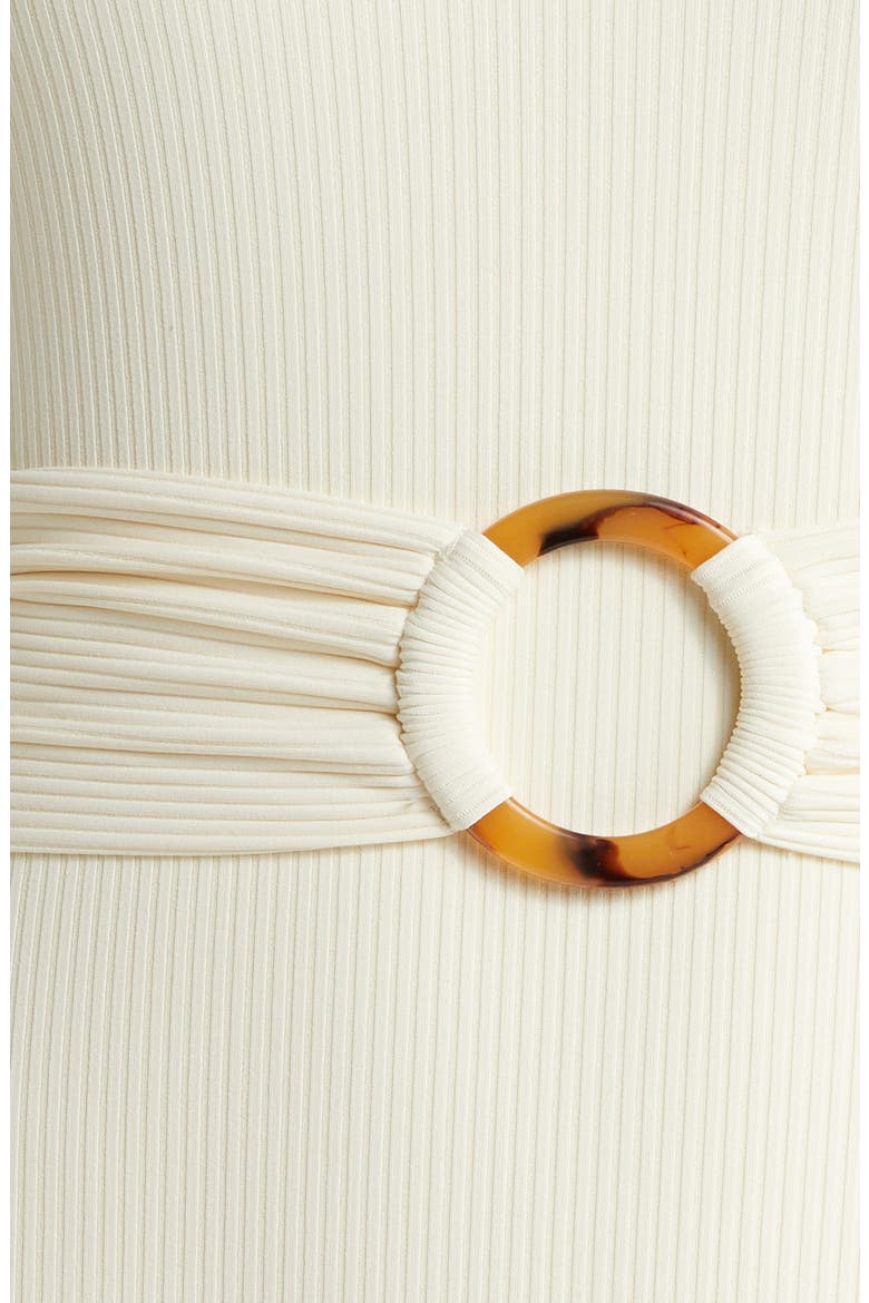Kim Belted Rib One-Piece Swimsuit, Alternate, color, CREAM RIB