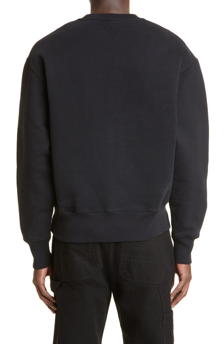 AMI PARIS AMI Alexandre Mattiussi Ami de Coeur Embroidered Organic Cotton Sweatshirt, Alternate, color, 