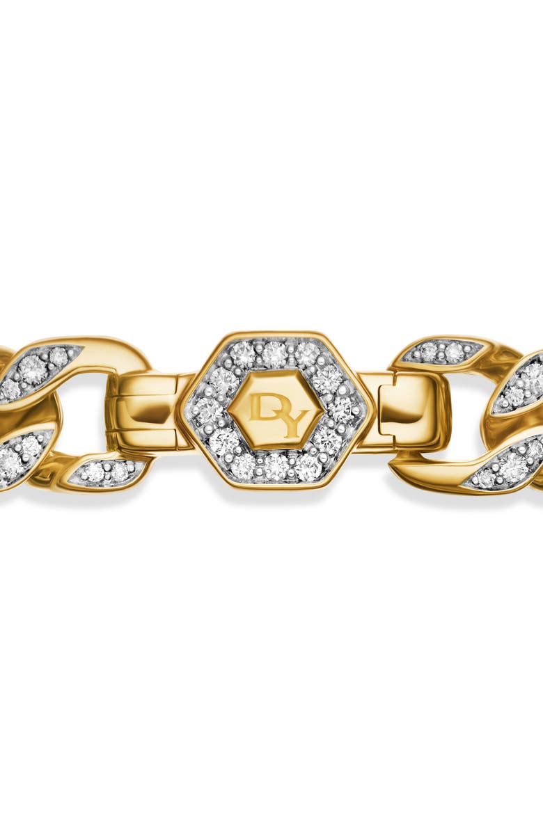 David Yurman Pavé Diamond Curb Chain Bracelet, Alternate, color, Gold/ Diamond