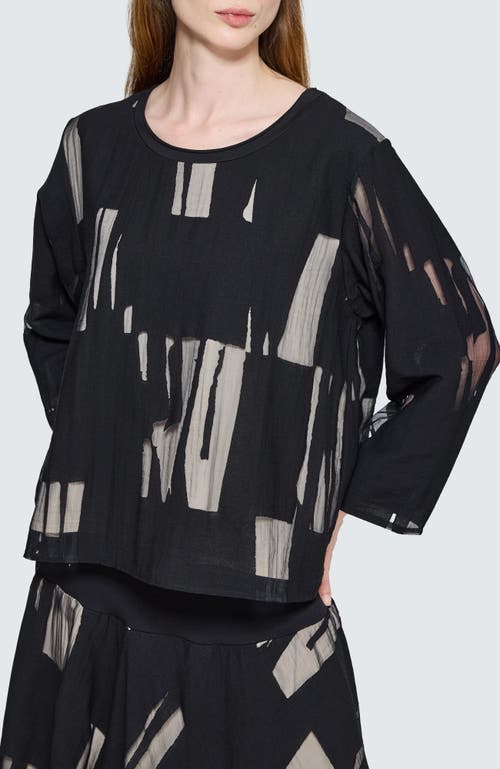 Luukaa Selindra Sheer Jacquard Blouse In Animal Print