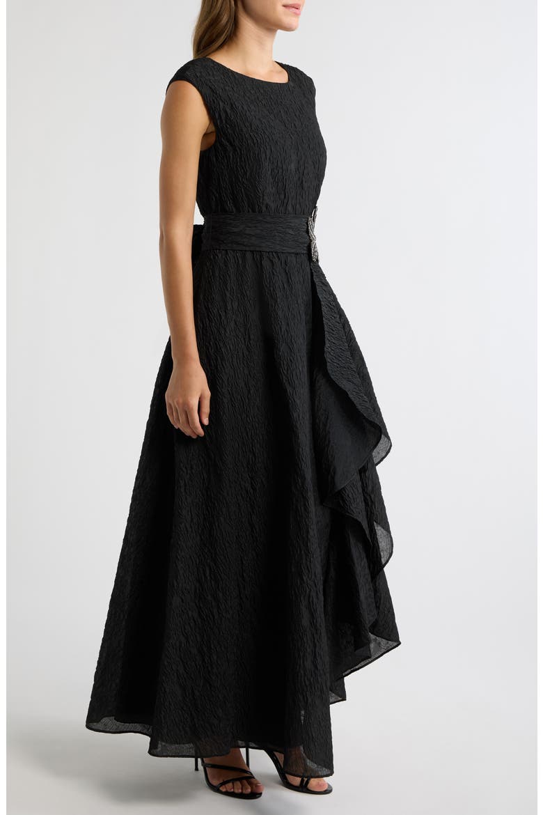 Crinkle Taffeta Gown, Alternate, color, BLACK