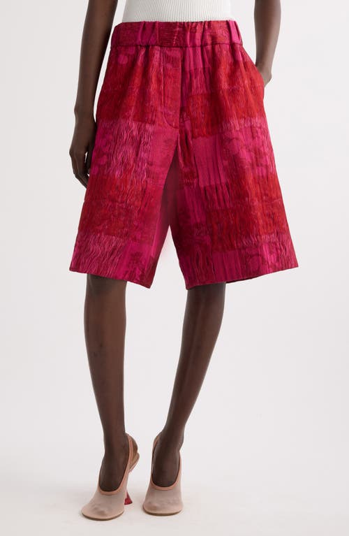 Shop Dries Van Noten Pomy Jacquard Shorts In Fuchsia