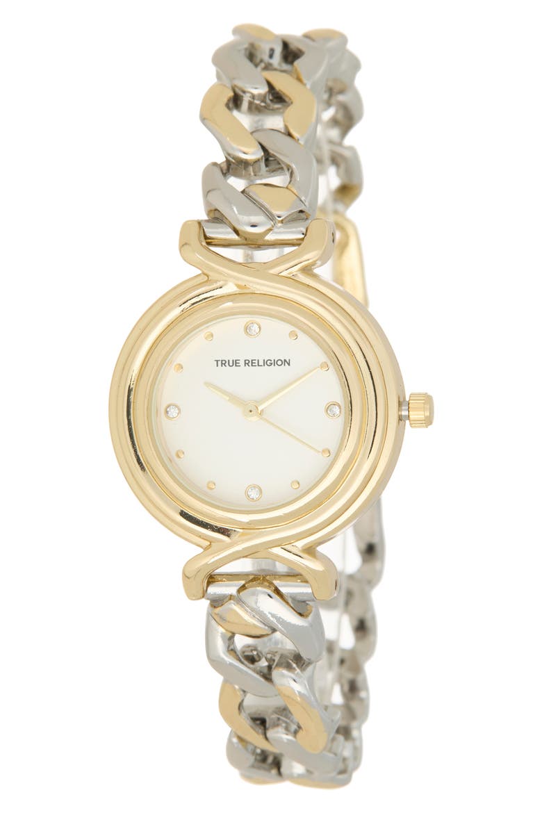 Two Tone Chain Bracelet Watch, 29mm, Main, color, TWO TONE