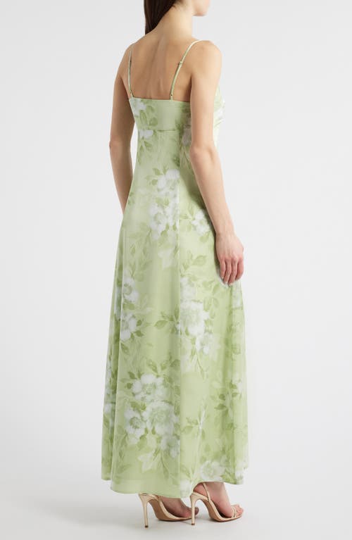 Wayf Mella Floral Cocktail Dress In Celery Bouquet