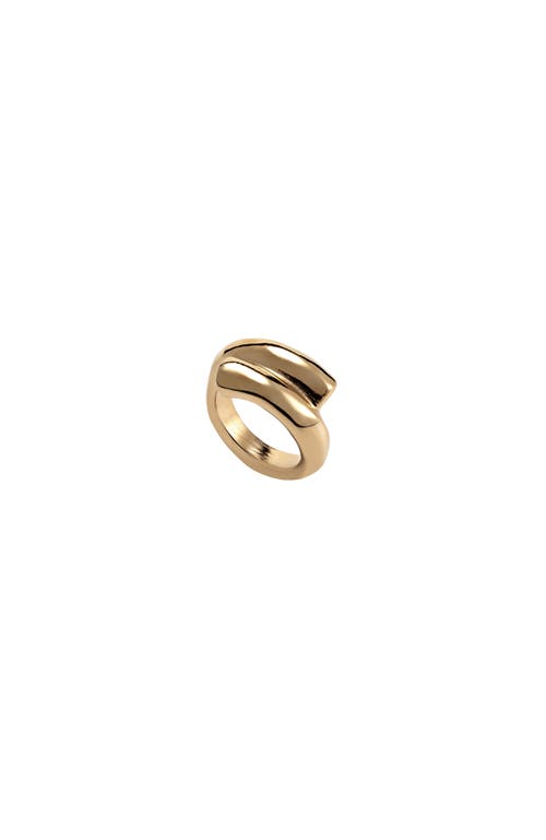 Unode50 Closed In The Middle Tube-shaped Metal Alloy Ring In Gold