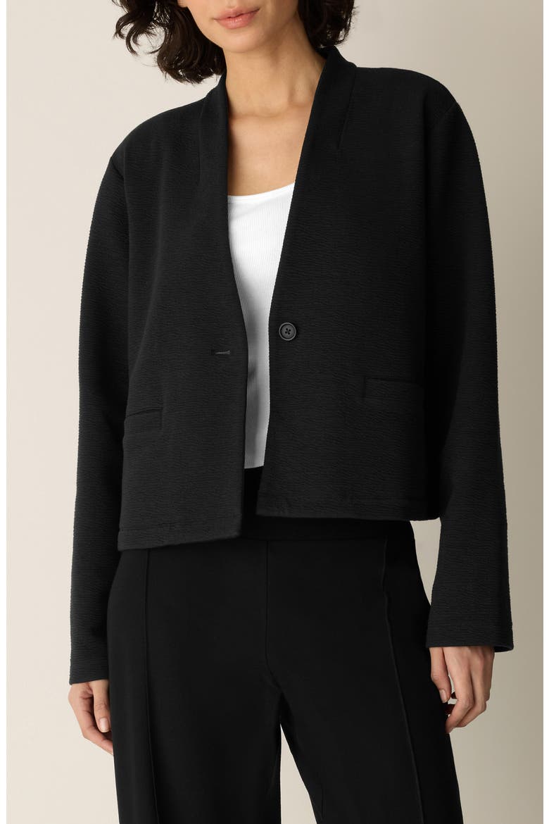 High Collar Cropped Jacket, Main, color, BLACK
