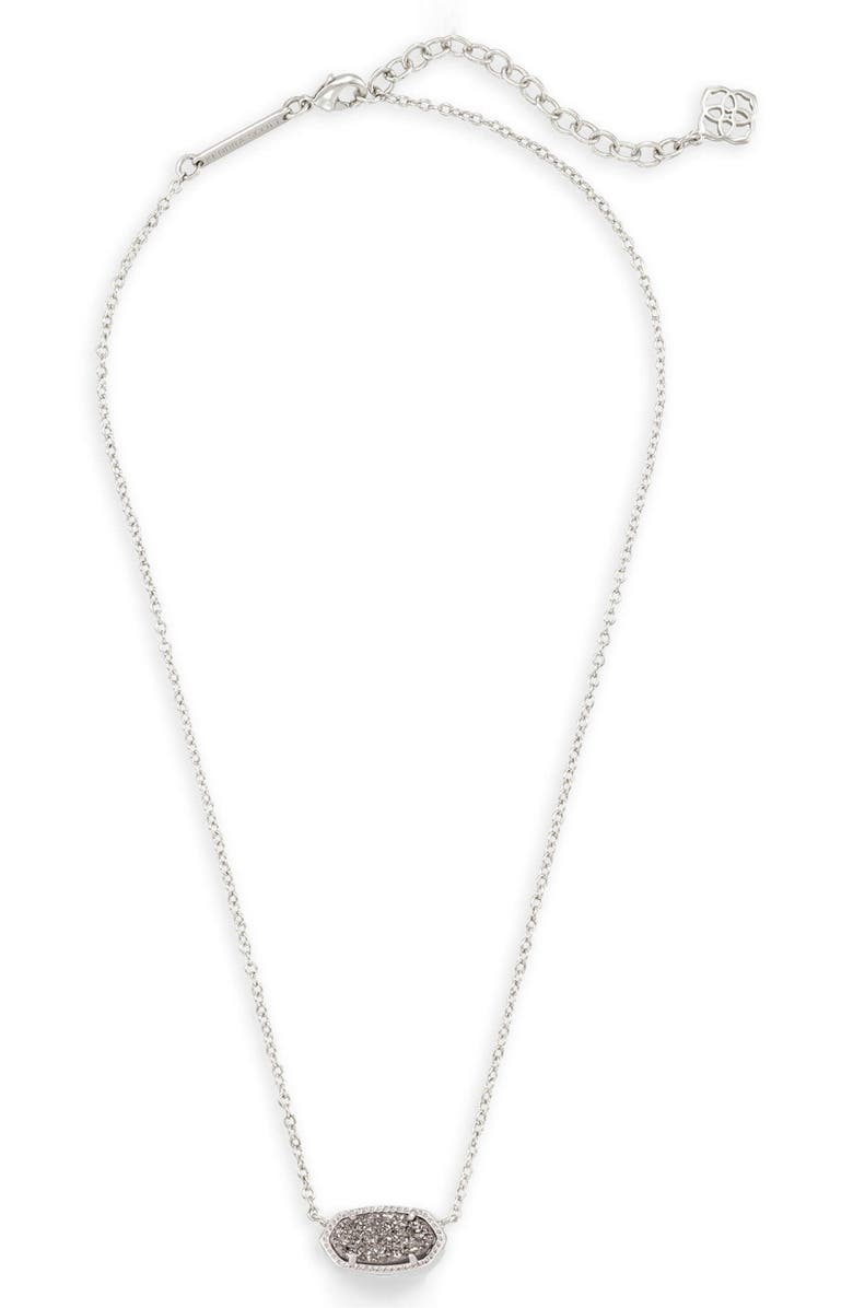 Kendra Scott Elisa Pendant Necklace, Alternate, color, Rhodium/ Platinum Drusy