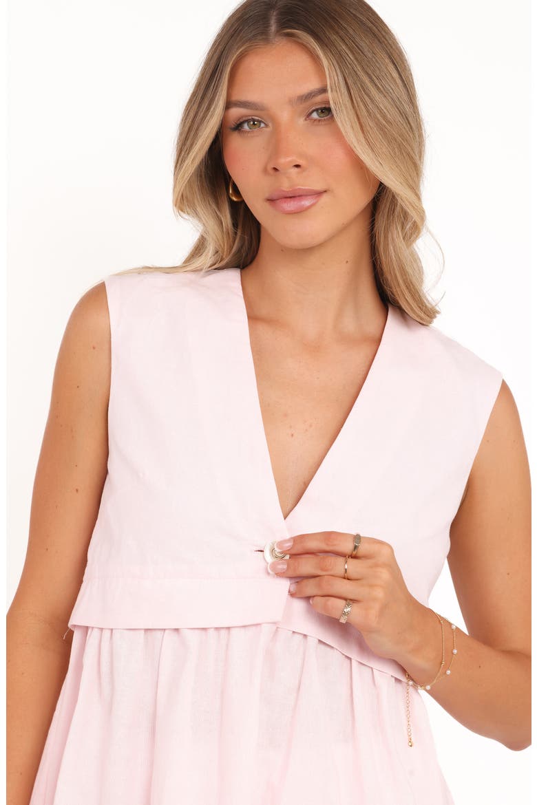 Bristal Split Front Cotton & Linen Top, Alternate, color, PINK