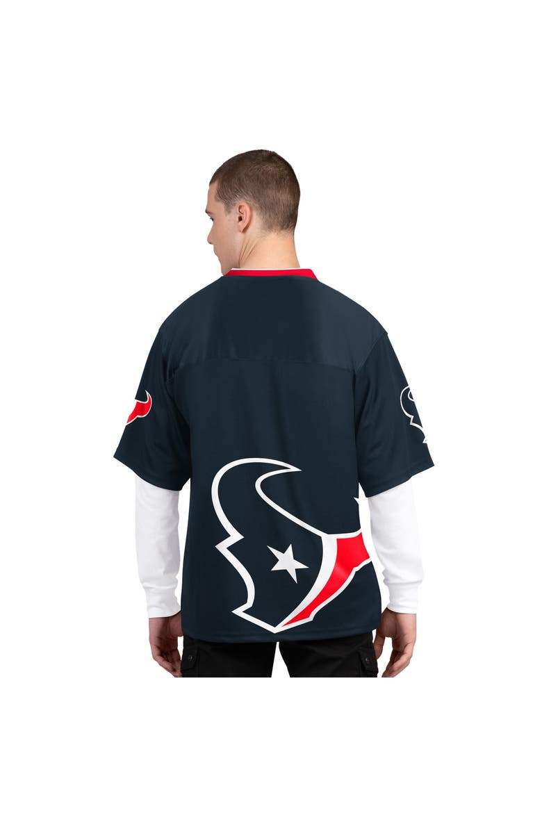 Men's Starter  Navy/White Houston Texans Short Sleeve & Long Sleeve T-Shirt Combo Pack, Alternate, color, Navy