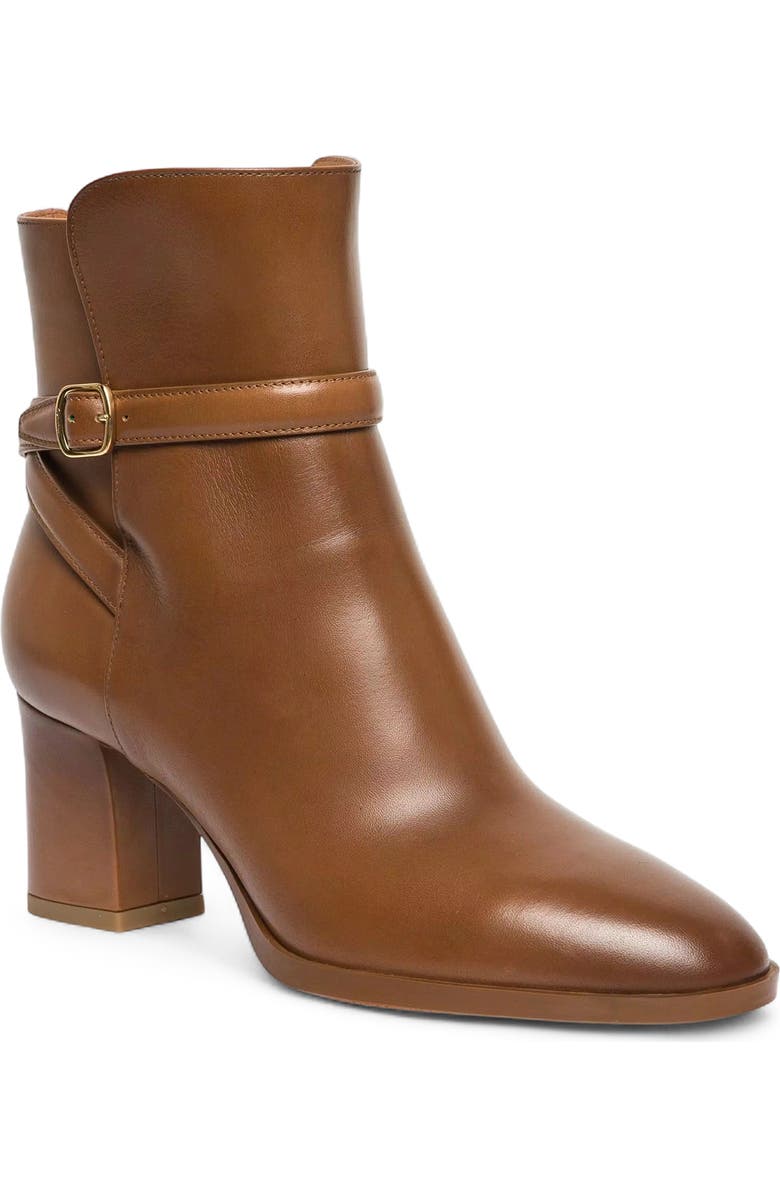 Santoni Women's Leather Mid-Heel Ankle Boot, Alternate, color, Brown
