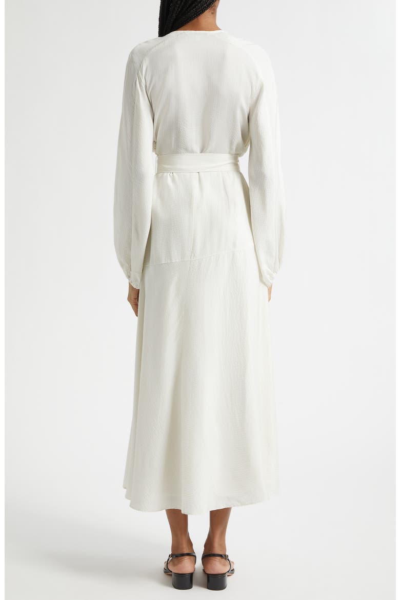 Seneca Belted Long Sleeve Midi Dress, Alternate, color, WHITE BLACK