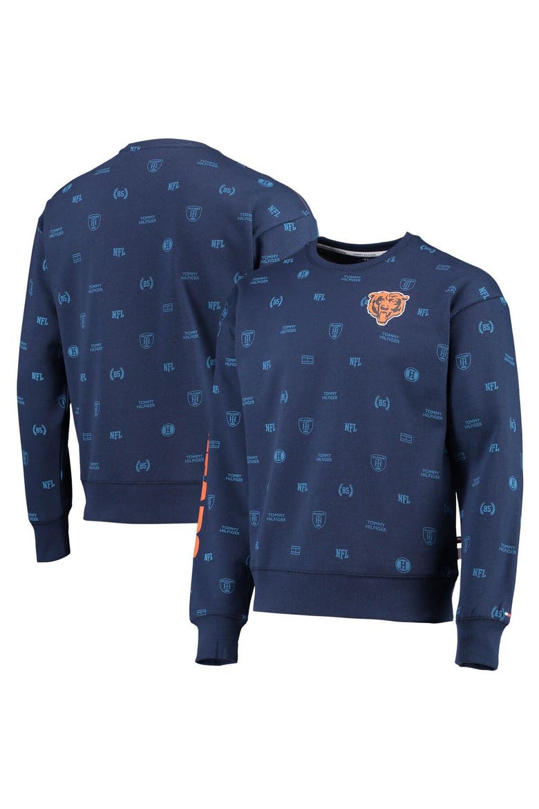 Men's Tommy Hilfiger Navy Chicago Bears Reid Graphic Pullover Sweatshirt, Main, color, Navy