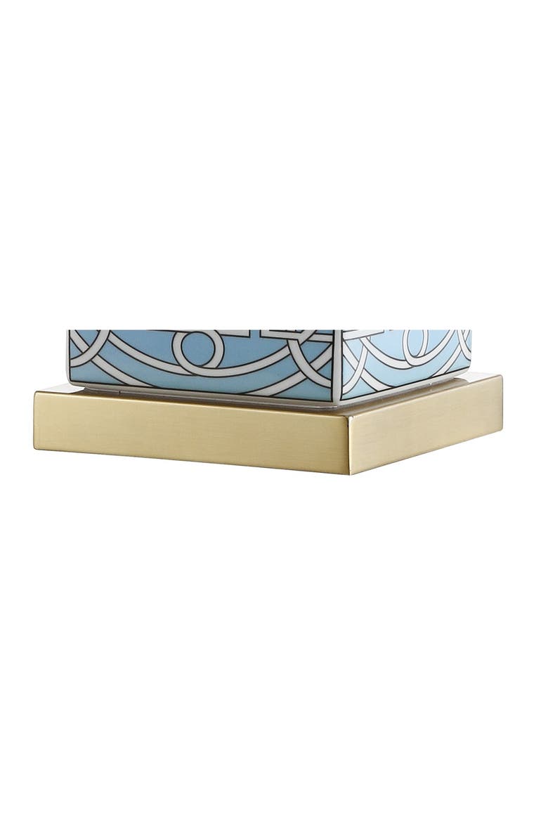 Catherine Modern Transitional Ceramic/Metal Square Ginger Jar LED Table Lamp, Alternate, color, Blue/White