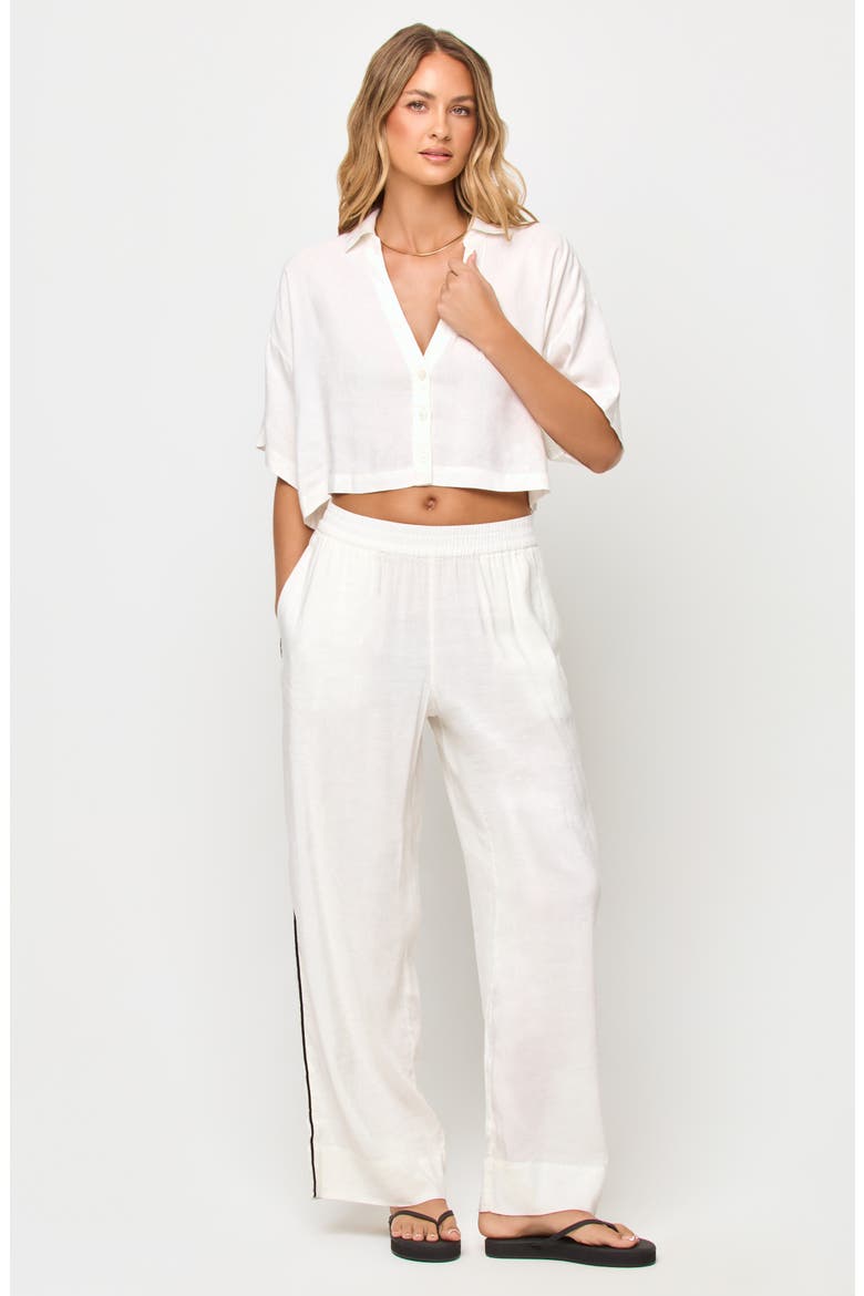 Kitt Cropped Cover-Up Top, Alternate, color, CREAM