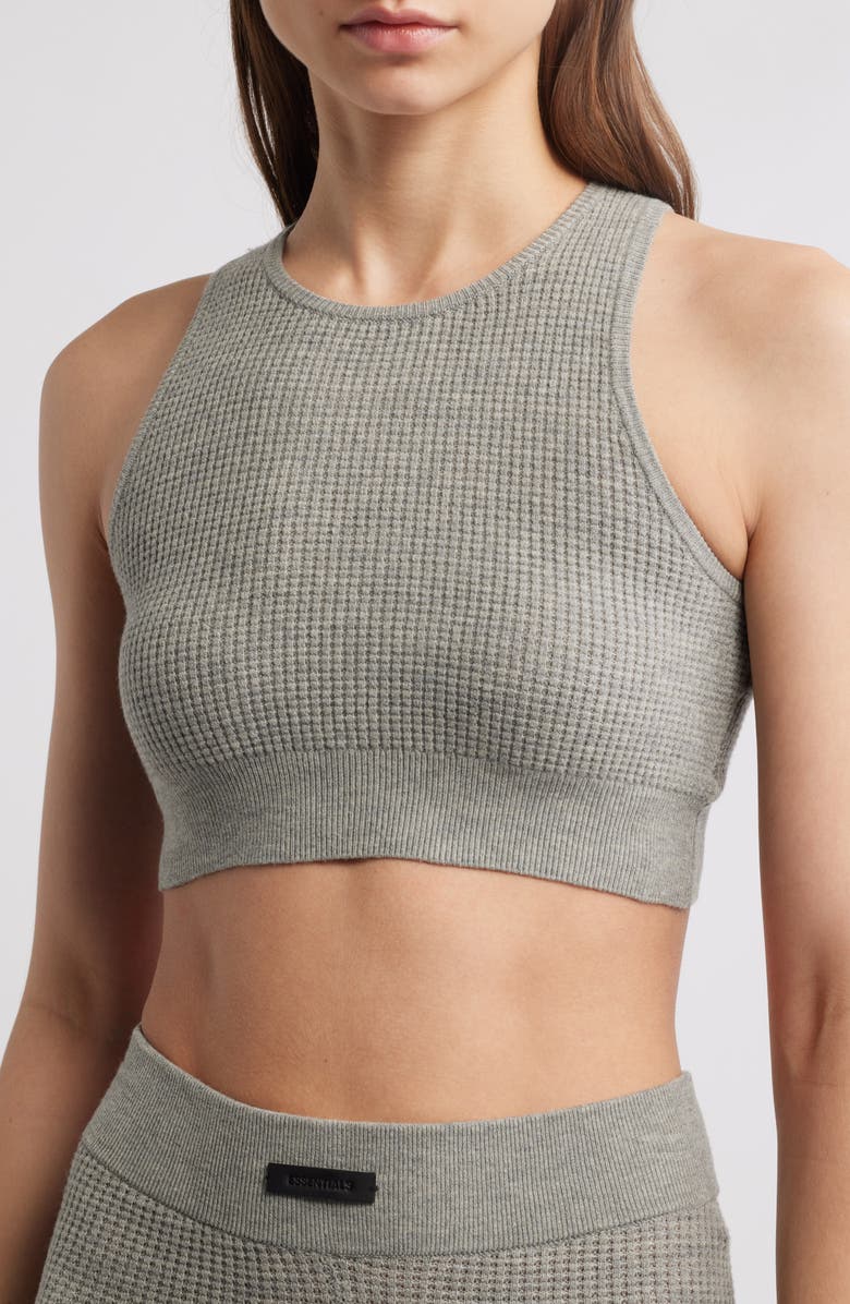 Fear of God Essentials Waffle Knit Crop Sport Tank, Alternate, color, 