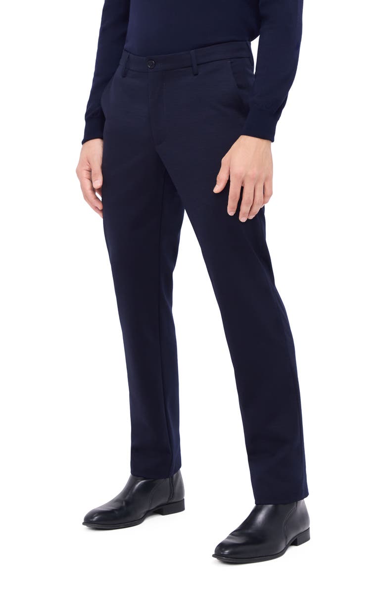 Bugatchi Slim Fit Stretch Chino Pants, Main, color, Navy