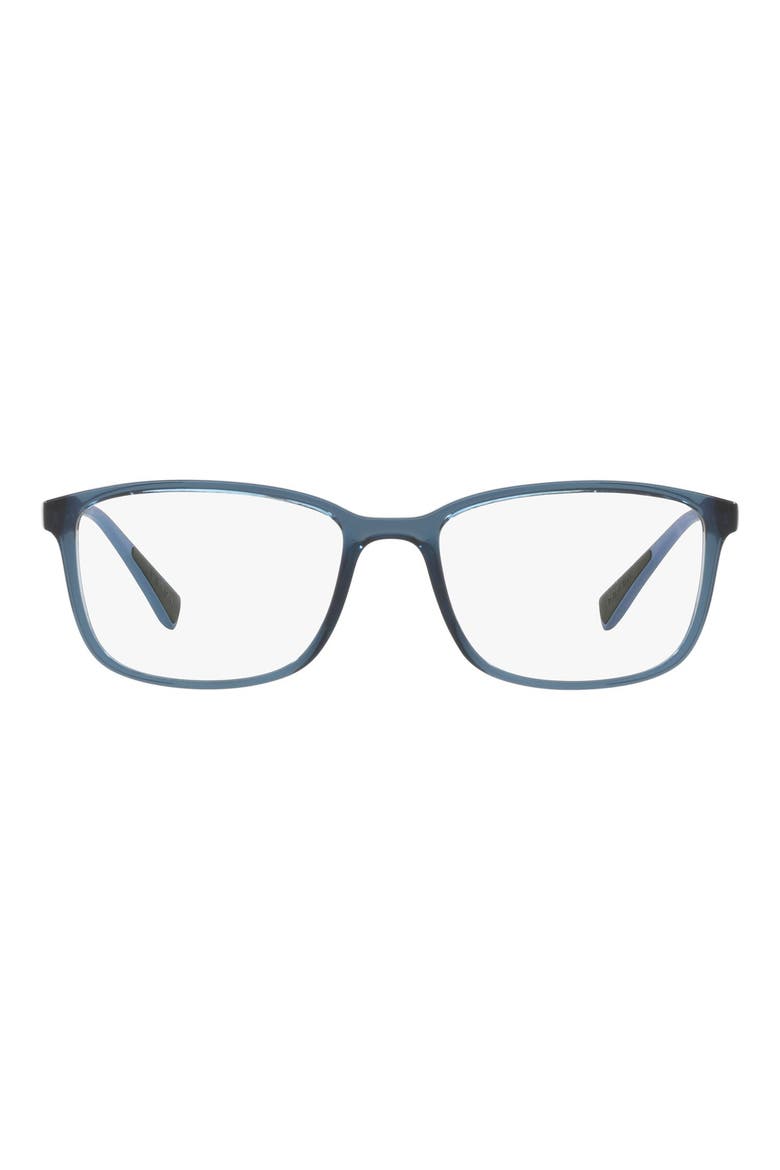 55mm Rectangular Optical Glasses, Main, color, TRANSPARENT AZURE