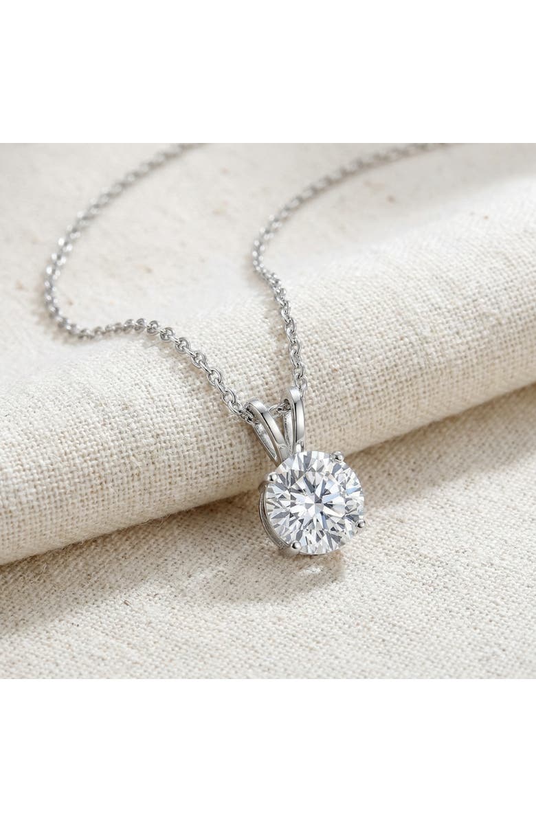 Bliss Diamond 1 - 5 Ct Round Diamond 4-Prong Pendant 14k Gold Necklace Lab Grown, Alternate, color, Yellow Gold - 1Ct