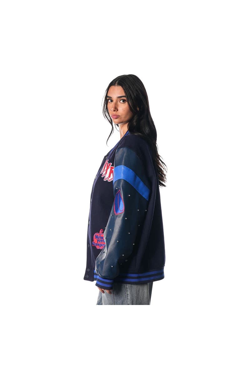 Women's The Wild Collective Blue New York Rangers Full-Snap Varsity  Jacket, Alternate, color, Blue