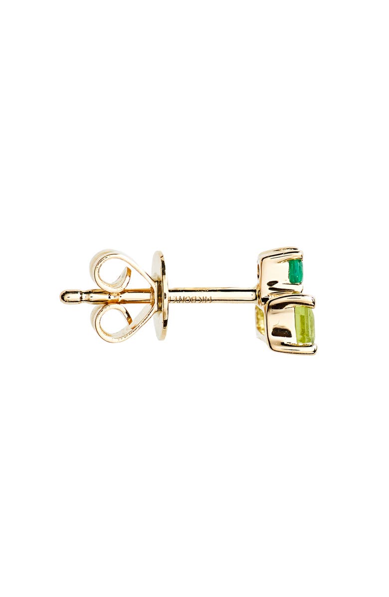 Bony Levy Baguette Peridot & Green Agate Stud Earrings, Alternate, color,