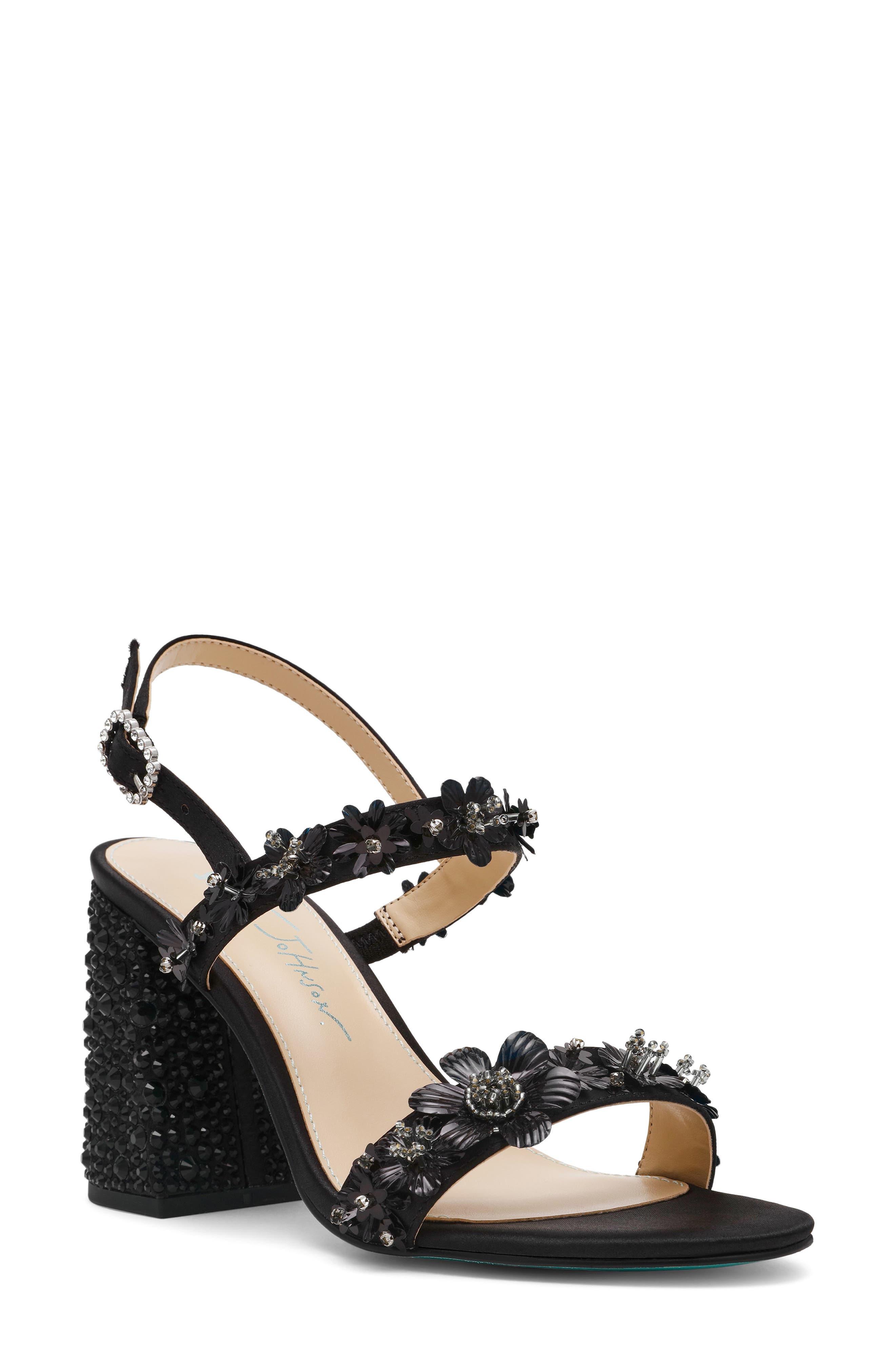 Betsey Johnson Drue Sandal, Main, color, Black